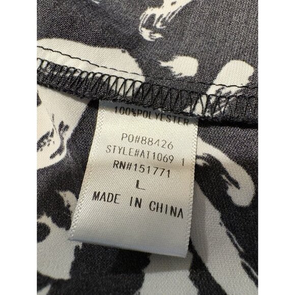 GILLI One Shoulder Black and White Ruffle Cinch Waist Top Quiet Luxury Large - Picture 6 of 6